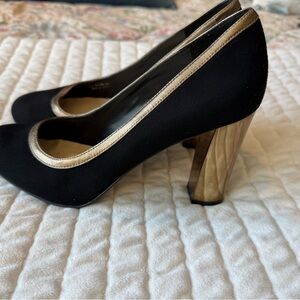 Cole Haan Black and Gold Heels